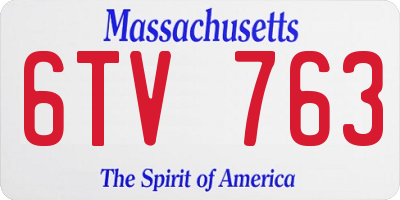 MA license plate 6TV763