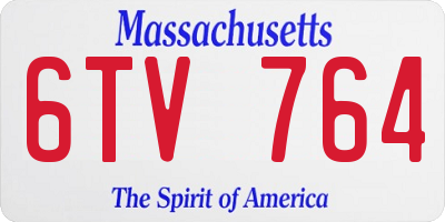 MA license plate 6TV764