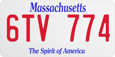 MA license plate 6TV774