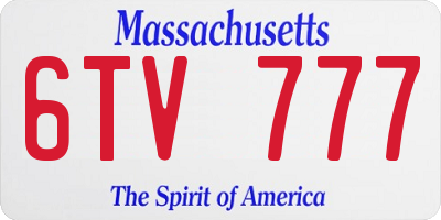 MA license plate 6TV777