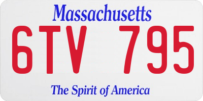 MA license plate 6TV795