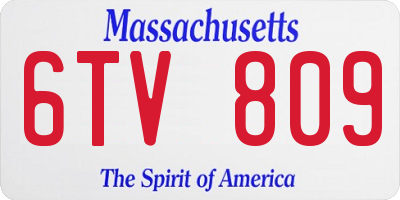 MA license plate 6TV809