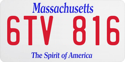 MA license plate 6TV816