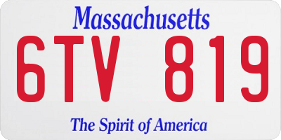MA license plate 6TV819