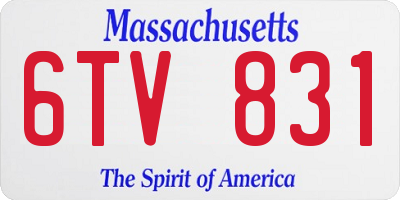 MA license plate 6TV831