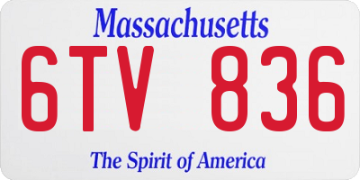 MA license plate 6TV836