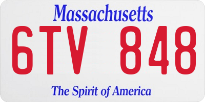 MA license plate 6TV848