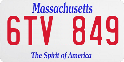 MA license plate 6TV849