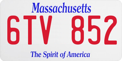 MA license plate 6TV852