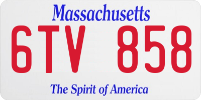 MA license plate 6TV858