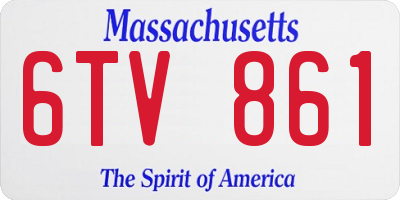 MA license plate 6TV861