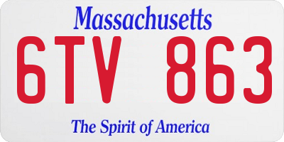 MA license plate 6TV863