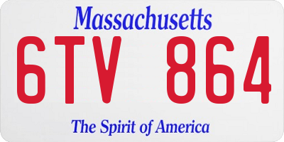 MA license plate 6TV864