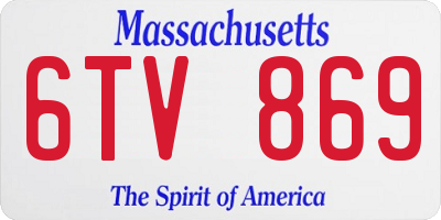 MA license plate 6TV869