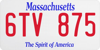 MA license plate 6TV875