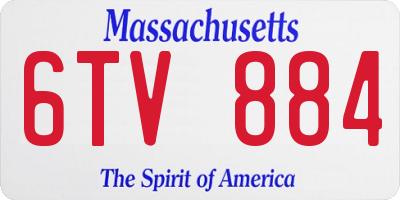 MA license plate 6TV884