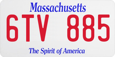 MA license plate 6TV885