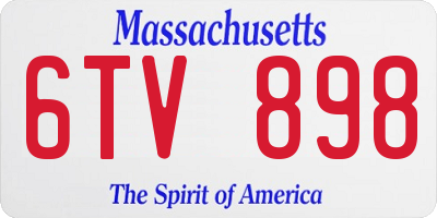 MA license plate 6TV898