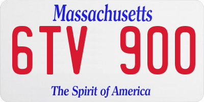 MA license plate 6TV900