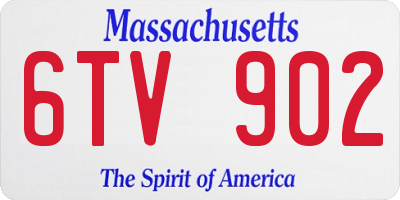 MA license plate 6TV902