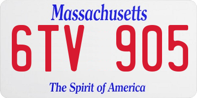 MA license plate 6TV905