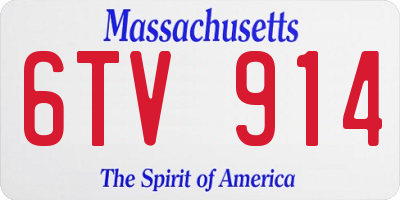 MA license plate 6TV914