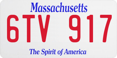 MA license plate 6TV917