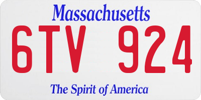 MA license plate 6TV924