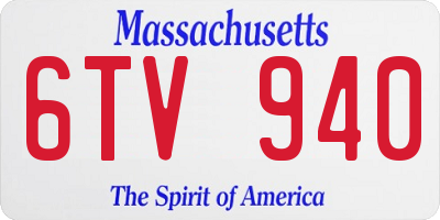 MA license plate 6TV940