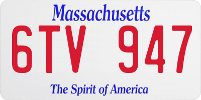 MA license plate 6TV947