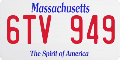 MA license plate 6TV949