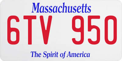 MA license plate 6TV950