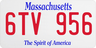 MA license plate 6TV956
