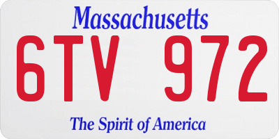 MA license plate 6TV972