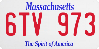 MA license plate 6TV973
