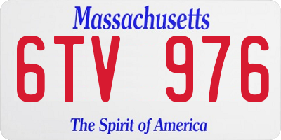 MA license plate 6TV976