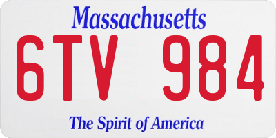 MA license plate 6TV984