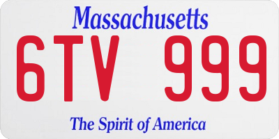 MA license plate 6TV999