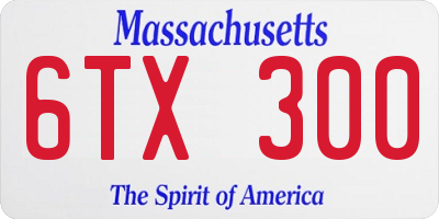 MA license plate 6TX300