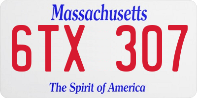 MA license plate 6TX307