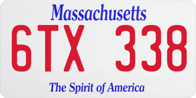 MA license plate 6TX338