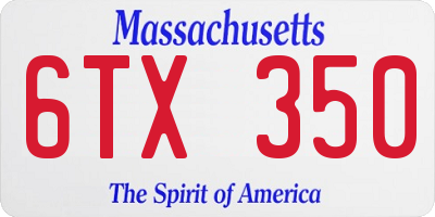 MA license plate 6TX350