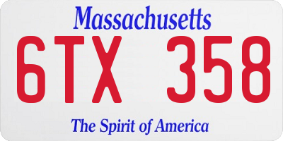 MA license plate 6TX358