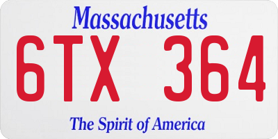 MA license plate 6TX364