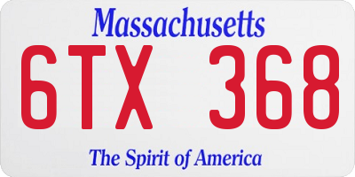 MA license plate 6TX368
