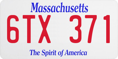 MA license plate 6TX371