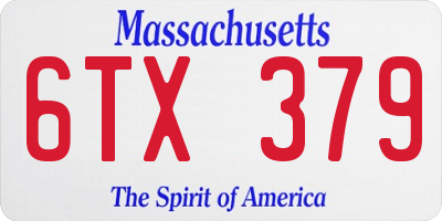 MA license plate 6TX379
