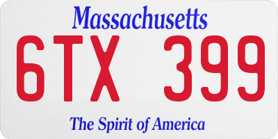 MA license plate 6TX399