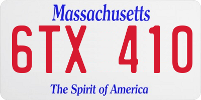 MA license plate 6TX410