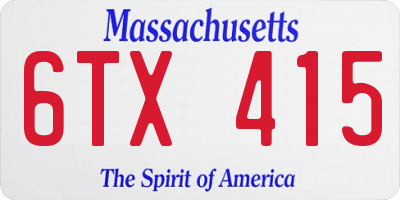 MA license plate 6TX415